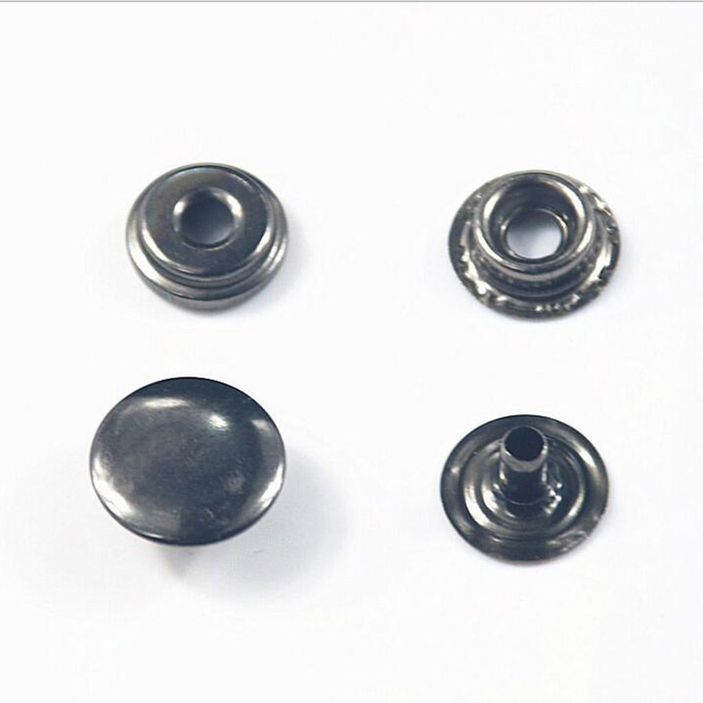 50Pcs/set Metal Snap Buttons Double Metal Rivets Snap Fasteners No Sewing  Press