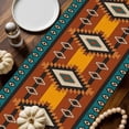 thumbnail image 2 of Aztec Tribe Cotton Linen Table Runner, Washable Table Runners for Kitchen, Dining Room, Holiday, Home Party Table Decor, 13x72 Inches, 2 of 9