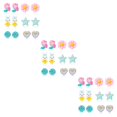 thumbnail image 4 of Pendientes con Clip Jumpingount 6 pares para niñas coloridos ligeros joyería para niños, 4 of 5