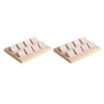 thumbnail image 1 of kurtrusly Wood Earring Card Holder w/ Tray Jewelry Display for Accessory 8 Pair Cream 2Set, 1 of 6