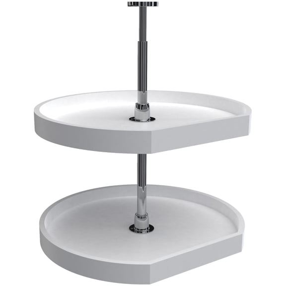 Rev-A-Shelf 6272-22-11-52 Classic 2 Tier 22" D Shaped Flat Side Lazy Susan - White