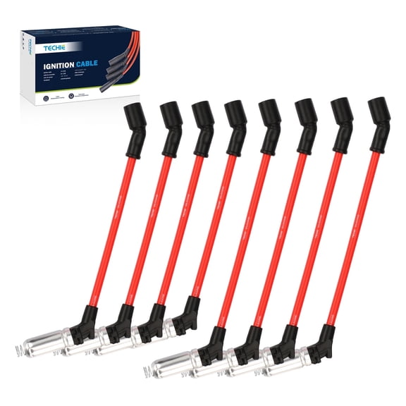 Techie Spark Plug Wires Set 9748GG 9748HH Compatible with Chevrolet Silverado Suburban Avalanche,GMC Sierra Yukon Escalade 4.8 5.3 6.0 6.2 V8 Engine Replace for 748UU 48322r