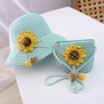 thumbnail image 4 of Sombrero de sol de verano para niños, sombrero de paja con girasol para niñas, sombrero de playa para padres e hijos, bolso y traje, 4 of 6