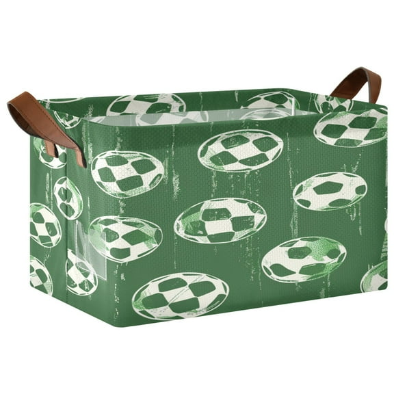 Ryvnso Football Soccer Ball Storage Bins Large Basket Foldable Cube Toys Organizer with Handles 1 PC
