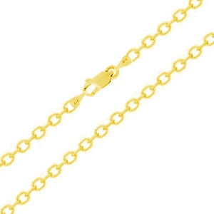 14k Solid Gold Oval Cable Chain with Lobster Claw Clasp 1.2mm Thick- 18" Inch's by BH 5 Star Jewelry
