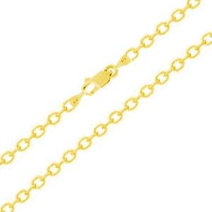14k Solid Gold Oval Cable Chain with Lobster Claw Clasp;1.7mm Thick- 18 Inch's