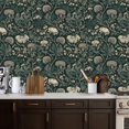 thumbnail image 2 of Vintage Peel and Stick Wallpaper Floral Botanical Intricate Details Earthy Tones Wall Mural 17.7in x 9.8ft Self Adhesive Removable Wall Paper Renter Friendly Wallpaper for Nursery Bedroom Cabinets, 2 of 8