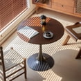thumbnail image 6 of 24 Inch Round Dining Table for 2-4 People with Walnut Tabletop,Mid-Century Walnut Tulip Kitchen Table, Pedestal Base Table for Small Space Kitchen Dining Living Room, 6 of 7