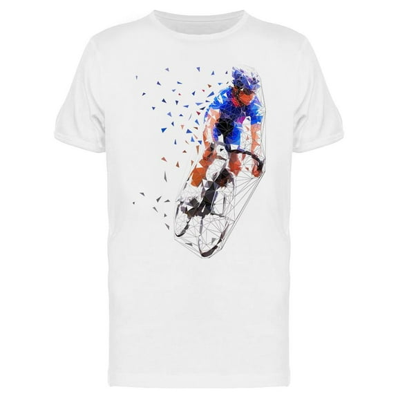 Polygonal Cyclist T-Shirt Men -Image by Shutterstock, Male Large