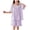 Purple., variant on HBGVBA Summer 2 Piece Set for Girl,Short Sleeve T-Shirts and Elastic Waist Shorts,4-18 Years Thin Floral Neck Ruffle Short Sleeve Shorts Set