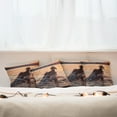 thumbnail image 7 of Ambesonne Animal Throw Pillow Cover 4 Pack, Horse Sea at Sunset, 20", Salmon Dark Brown, 7 of 7