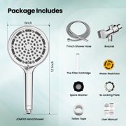 JOMOO Handheld Shower Head, 6 Setting High Pressure Filtered Showehead with Handheld, 6 inch Water Softener Filters Beads for Hard Water Shower Head with Extra Long 71 Stainless Steel Hose (Chrome)