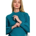thumbnail image 2 of Zenana Women's Elegant Relaxed Fit Long Sleeve Exposed Seam Low Mock Neck Light Sweater, 2 of 5