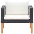 thumbnail image 3 of vidaXL Single Garden Sofa with Cushions Poly Rattan Black, 3 of 5