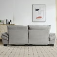 thumbnail image 5 of SEENYOO 84.00" Lounge Sofa, Living Room Sofas; Corduroy Sleeper Loveseat with Pillows, Upholstered Deep Seat Sofa for Multi-Space Use, Light Grey., 5 of 15