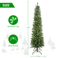 thumbnail image 3 of Tcbosik Artificial Unlit Pencil Christmas Tree with 469 Tips, 7ft Slim Xmas Tree with Metal Stand for Indoor Holiday Decoration, Green, 3 of 9