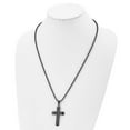 thumbnail image 3 of Chisel Stainless Steel Brushed and Polished Black Ip-plated Cross Necklace, 3 of 3