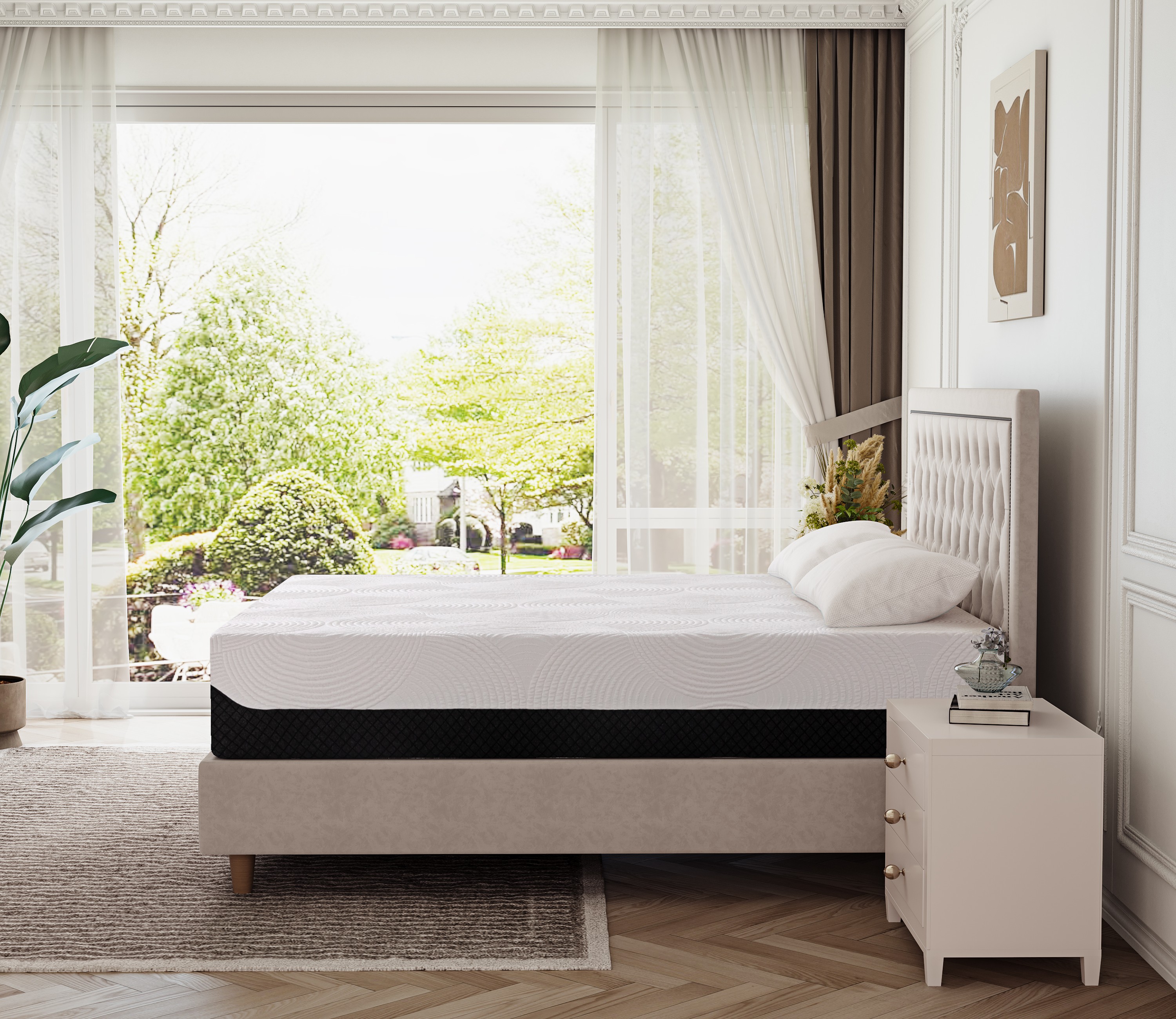 SynthoSpace Queen Mattress 12in inch Gel Memory Foam Mattress in a Box, Pressure Relief, Medium Fi