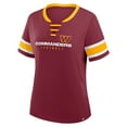 thumbnail image 2 of Women's Fanatics Burgundy Washington Commanders Redzone Draw Play Athena Lace-Up T-Shirt, 2 of 3
