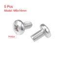 thumbnail image 2 of Unique Bargains M8x14mm Machine Screws Pan Phillips Cross Head Screw Bolts 5Pcs, 2 of 3