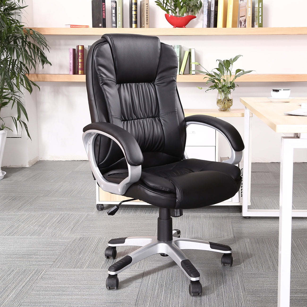 High Back Soft Padded Executive Management Office Chair PU LEATHER