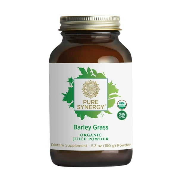 Pure Synergy Barley Grass Juice | 5.3 oz Powder | USDA Organic | Non