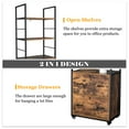 thumbnail image 5 of Ktaxon 2 Drawer File Cabinet with Lock, Rolling File Cabinets for Home Office, Wood Rustic Brown Lateral Filing Cabinet with Shelves and Levelers, 5 of 9