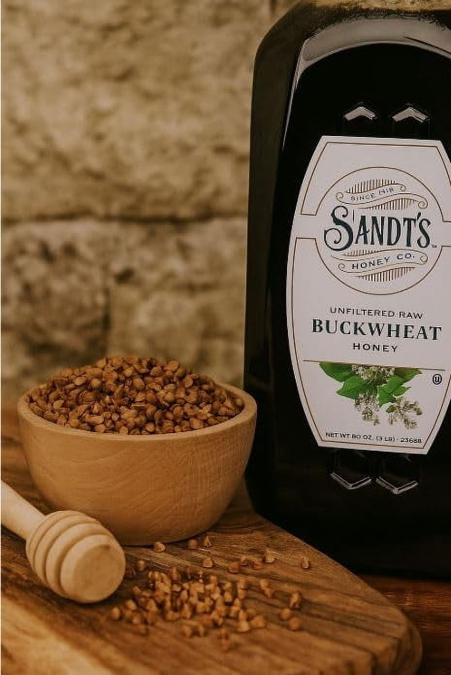 Sandt's Unfiltered Raw Buckwheat Honey (80 oz.) 5 lb. jar