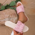 thumbnail image 5 of KIJBLAE Women's Color Block Flat Slide Sandals, Open Toe Non Slip Casual Slippers Summer Beach Vacation Outdoor Daily Wear Pink 37, 5 of 9