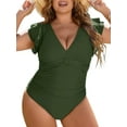 thumbnail image 5 of Verno Fashion Women's Bathing Suit One Piece Tummy Control Swimsuit Full Coverage Retro Ruffle Swimwear, 5 of 13