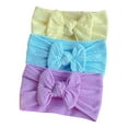 thumbnail image 2 of Nrmvnmi 3PC Solid Color Soft Cute Bowknot Headbands with Hair Bows Head Wrap Hair Accessories For Newborn Baby Girls Infant Toddlers Kids, 2 of 6