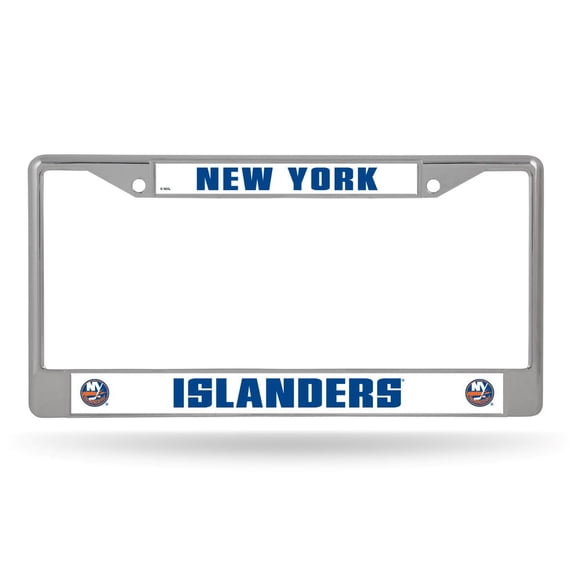 New York Hockey Islanders - 12" x 6" Standard Size - Chrome Metal License Plate Frame