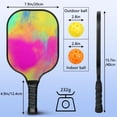 thumbnail image 4 of Pickleball Paddles Set Of 2, Fiberglass Surface, Fluid Smoke Aurora Art Style, 4 Balls & Bag, 4 of 5