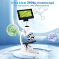 thumbnail image 3 of Microscopio Herwick 40X-2500X con aumento, pantalla HD de 4,3 pulgadas, 3 of 8