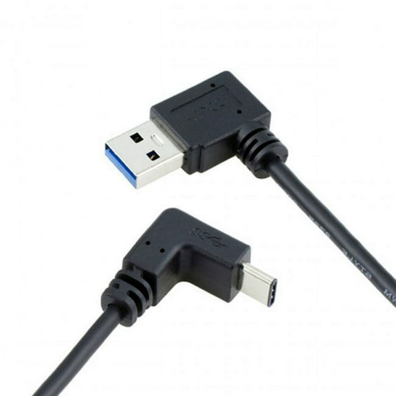 CY USB 3.1 USB-C Up Down Angled to 90 Degree Left Angled A Male Data Cable for Macbook Tablet Phone