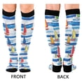 thumbnail image 4 of FORMRS Womens Knee High Socks Casual Long Thick Travel Daily Wear, 2 Pairs, Orange Sailboats, 4 of 6