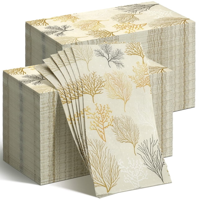 Toallas de mano desechables Geyoga Sea Fans, 2 capas, 200 unidades