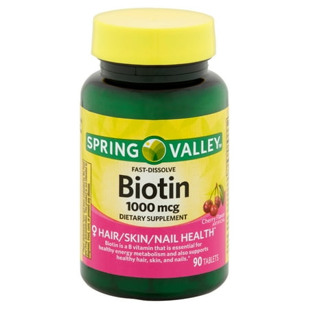 Spring Valley Biotin Fast Dissolve Tablets, 1000 Mcg, 90 Ct
