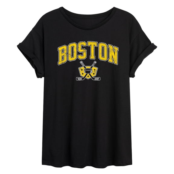 Instant Message - Boston Hockey Oversized Graphic T-Shirt