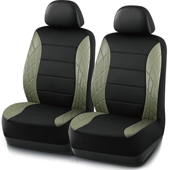 Auto Drive 2-Piece Premium Sierra Luxury Soft Leather Seat Covers - Universal Fit, 25SC25
