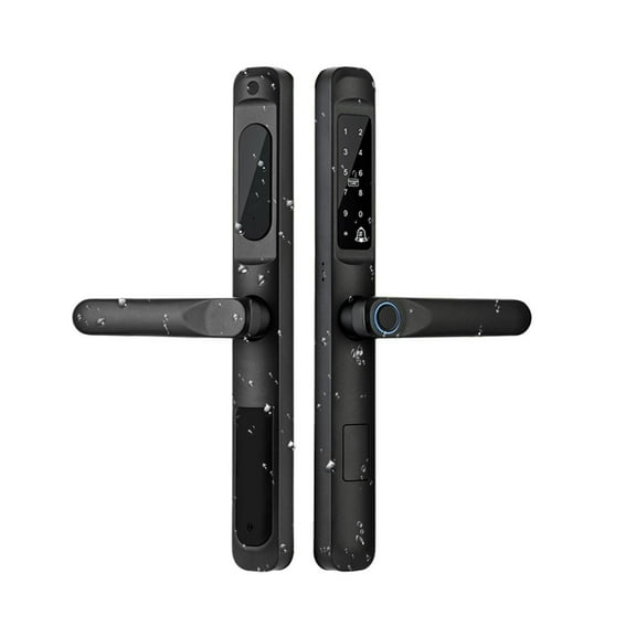 Tuya App Waterproof Smart Door Lock Aluminum Sliding Biometric lock fingerprint door handle Digital Keyless Glass lock ,More Secure