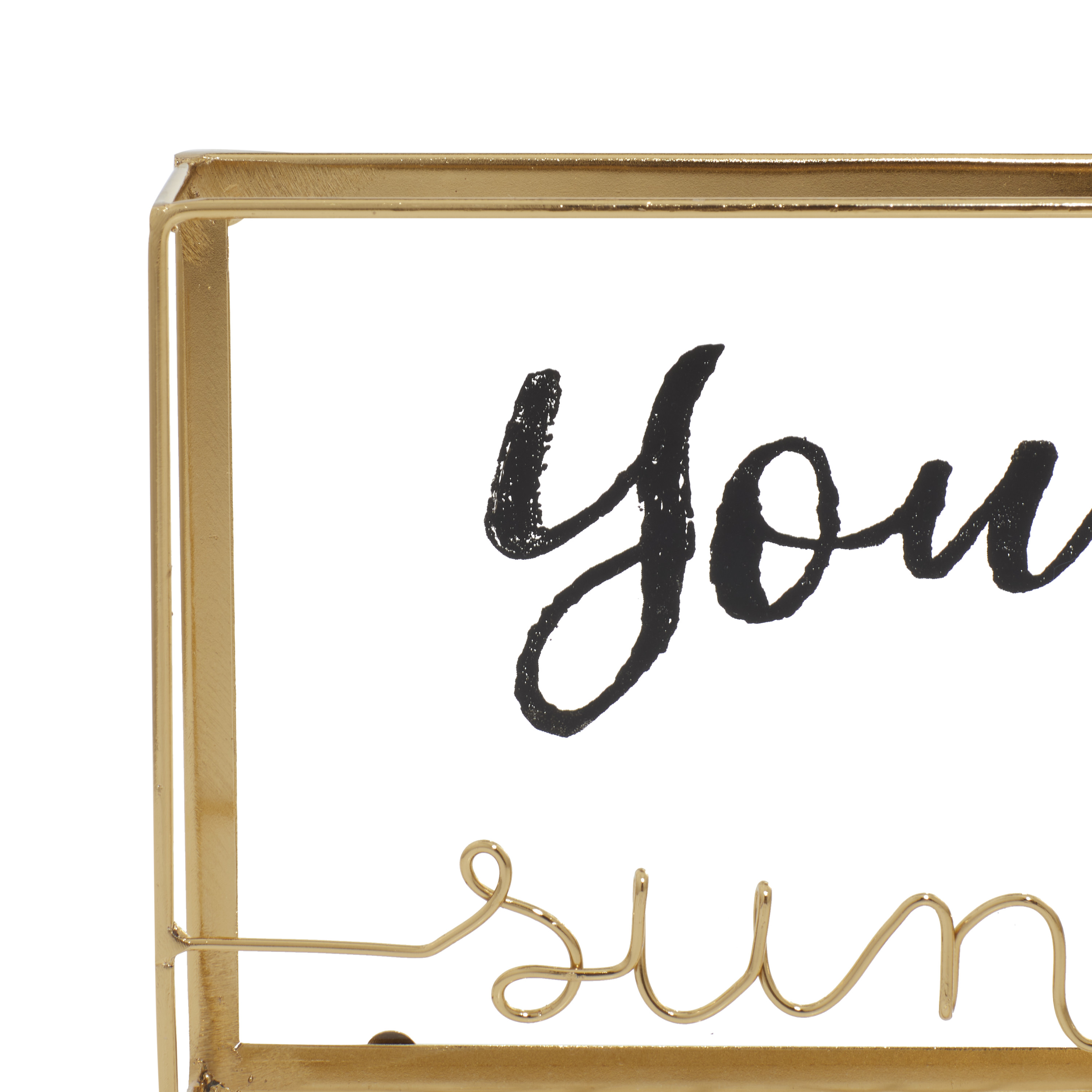 DecMode Sunshine, Home Glass Decorative Sign, 2-Pieces