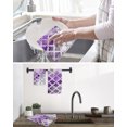 thumbnail image 5 of Purple Morocco Kitchen Dish Towels for Drying Dishes Set of 2, Rustic Country Smear Street Mottled Art Waffle Weave Microfiber Hand Tea Bathroom Towels Quick Dry & Absorbent Towel 15.7x23.6, 5 of 7