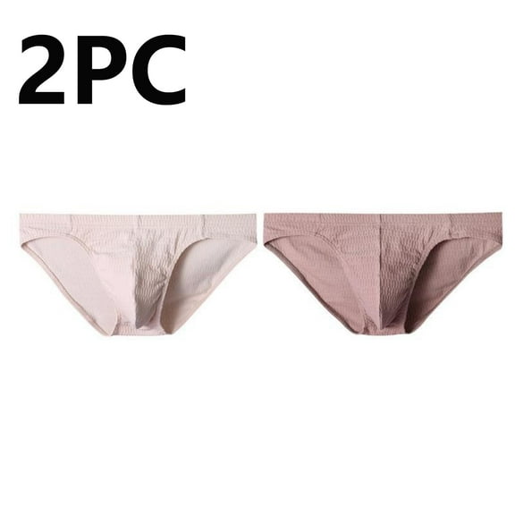 ZQUUVOU Men's Boxer Briefs Solid Color Breathable Underwear 2 Pack (Apricot,XL)