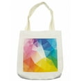 thumbnail image 1 of Modern Tote Bag, Abstract Fractal Rainbow Colored Lines Polygonal Dimension Style Contemporary Design, Cloth Linen Reusable Bag for Shopping Books Beach and More, 16.5" X 14", Cream, by Ambesonne, 1 of 2