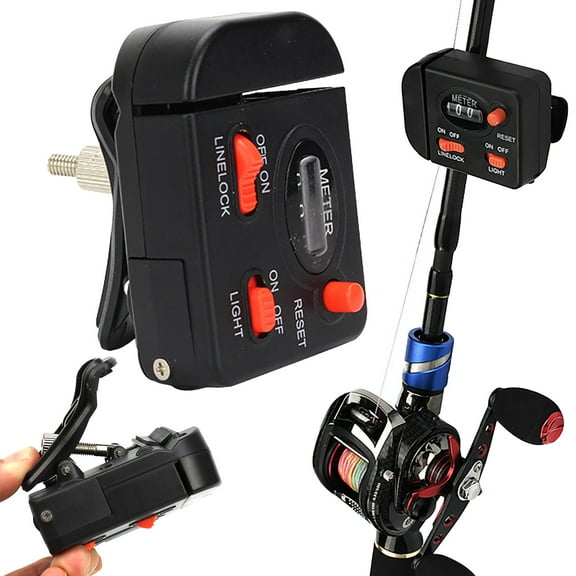 ZZYuan Big Clearance Digital Display Fishing Line Length Counter Fishing Line Depth Finder with Light Clip On Rod Fishing Tackle Tool New!