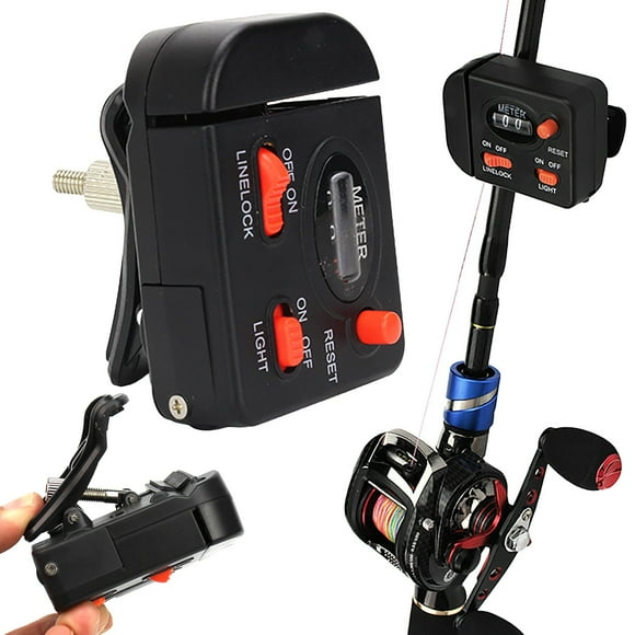 AKEGAMN Clearance! Digital Display Fishing Line Length Counter Fishing Line Depth Finder With Light Clip On Rod Fishing Tackle Tool Made of high-quality plastic material with the characteristics of