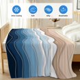 thumbnail image 4 of Navy Blue Ombre Stripe Cooling Blanket,Lightweight Breathable Summer Throw Blanket with Double Sided Cold Effect,Abstract Summer Beach Coastal Picnic Blankets Bed Sheet for Hot Sleepers 60"x80", 4 of 8