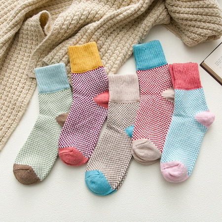 

Qunalilene Accessories Socks Wool 5 Pairs Cold Socks Knit of Womens Soft Warm Winter Socks