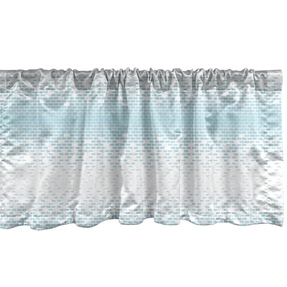 Ambesonne Abstract Window Valance, Pastel Brick Wall Design, 54" X 18", Pale Blue White